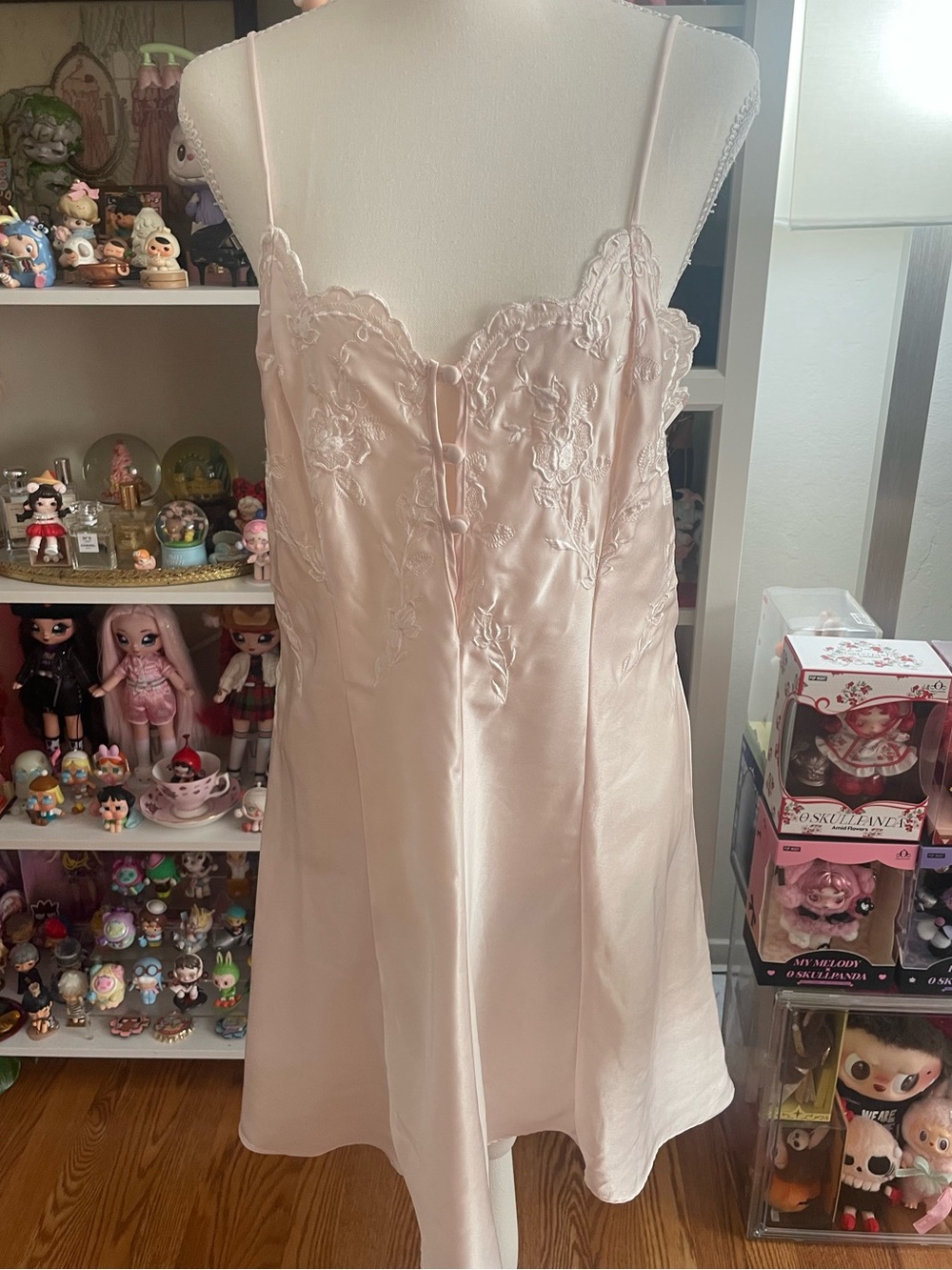 Private Luxuries Satin Lace Chemise Nightgown – Size M